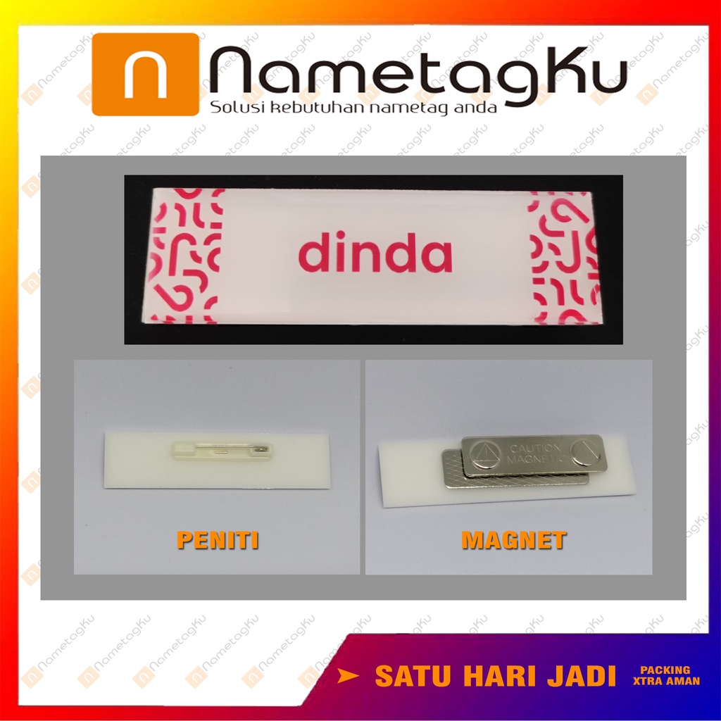 

( SATUAN )Nama dada nametag magnet logo matahari