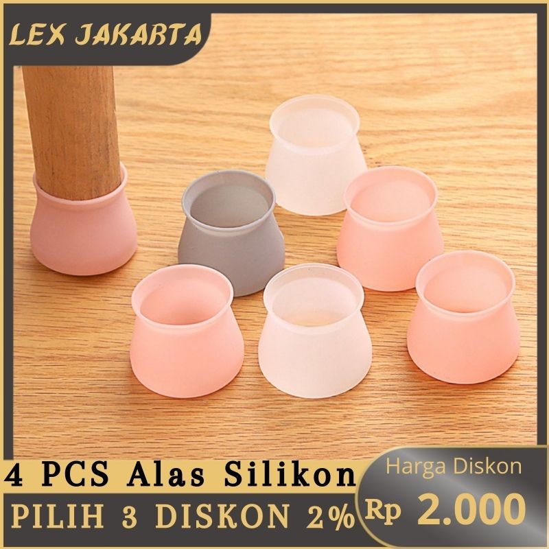 LEXJAKARTA  4 Pcs Alas Pelindung Kaki Meja Kursi Bahan Silikon Anti Slip Pengaman Kaki Kursi Meja Cover Pelindung Alas Kaki Meja Kursi Anti Gores