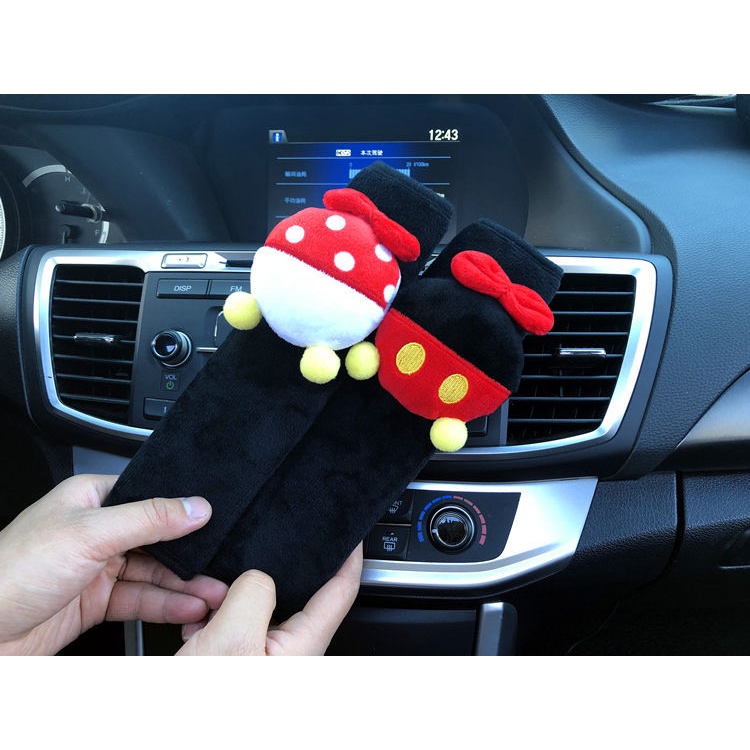 Cover Sabuk Pengaman Mobil Bahan Plush Motif Kartun Lucu