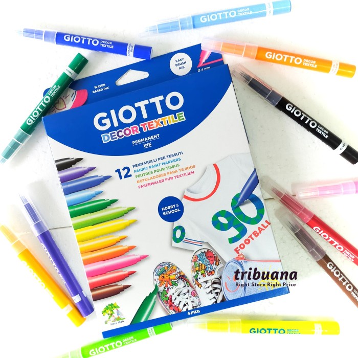 

Giotto Decor Textile 12 color/ Spidol Permanent Kain 12 warna