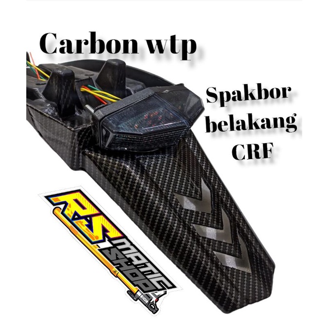 SPAKBOR SELEBOR BELAKANG CRF CARBON WTP SET STOPLAMP LED CUSTOM COAK HONDA