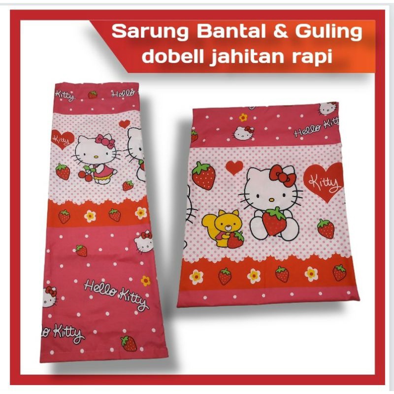 Sarung Bantal Guling Motif Hello Kitty Karakter Anak Cewek Sarban Sargul