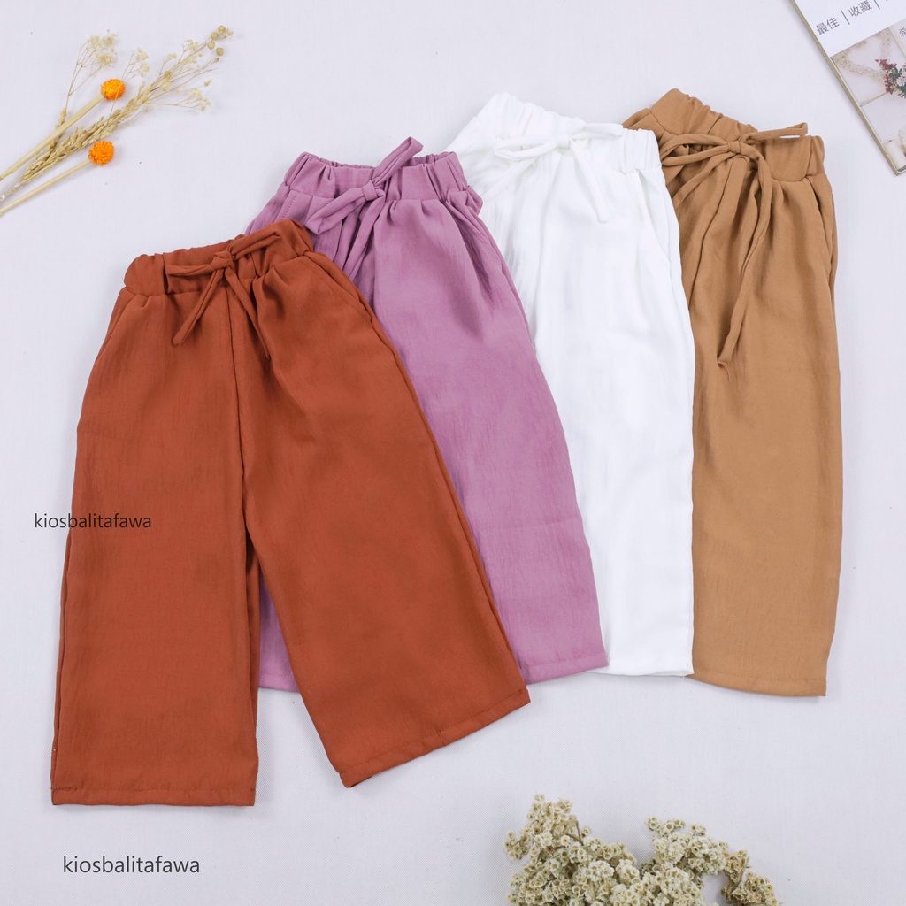 Malaya Cullotes Pants uk uk 2-5 Tahun / Celana Polos Anak Perempuan Panjang Kulot Cewek Harian Babycinnamon