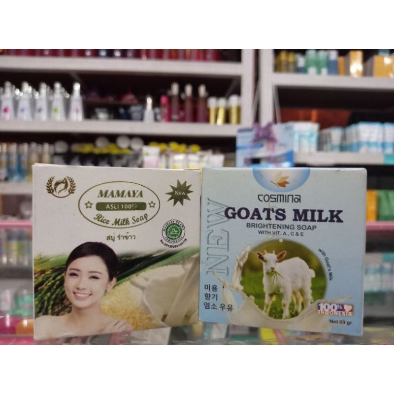 V Natural Goats Milk Brightening Soap / COSMINA Goats Milk Brightening Soap Sabun Extrak Susu Kambing | 60gr BPOM