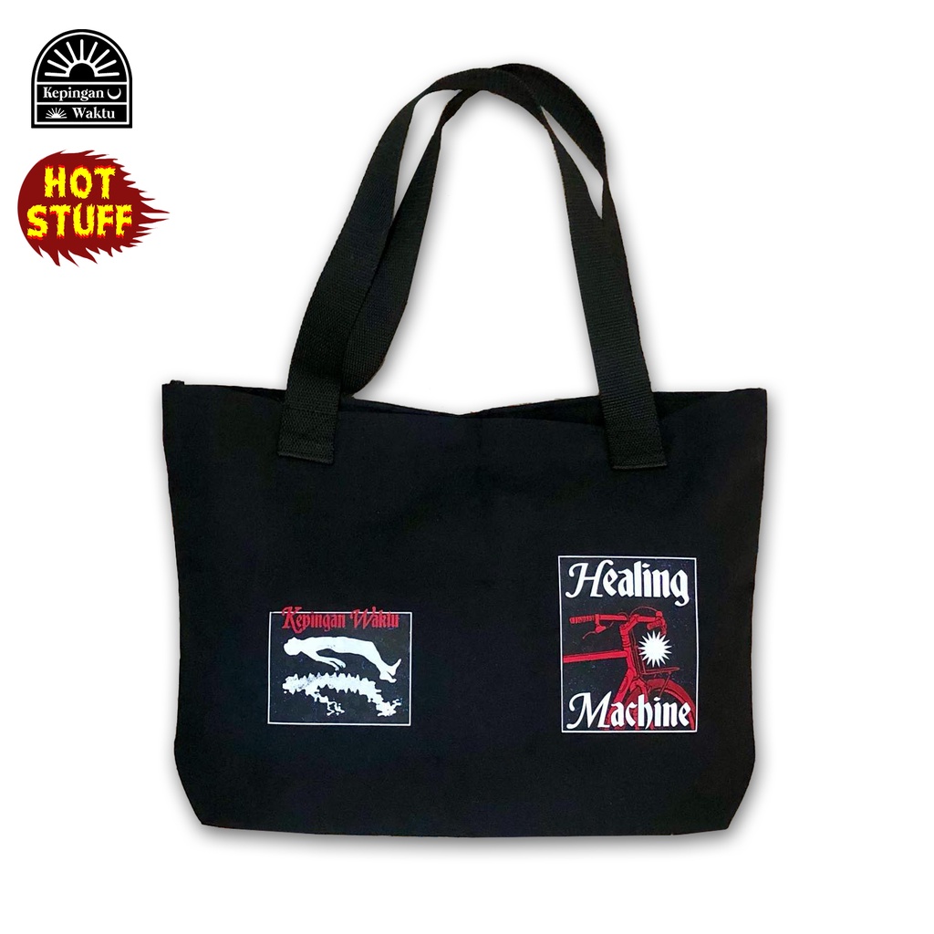 Totebag Kanvas Healing Machine Kepinganwaktu