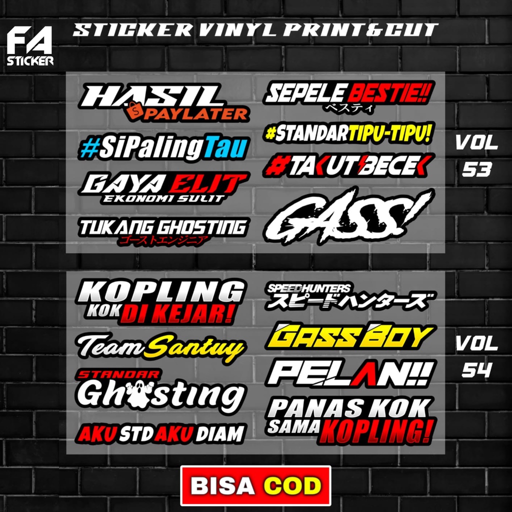 Stiker Racing Pack Print Cut Viral Terbaru Stiker Motor Sticker Helm