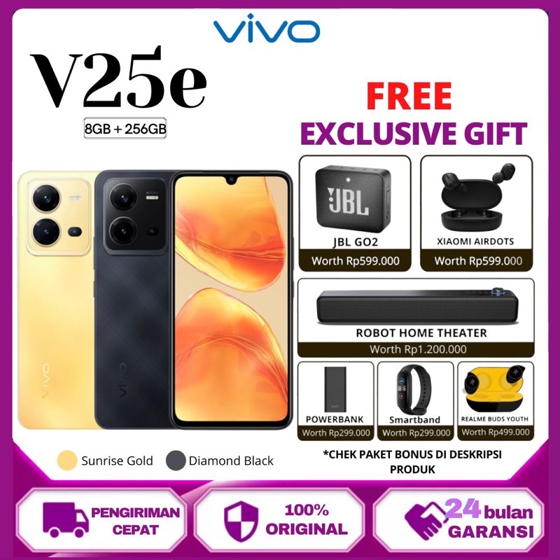 VIVO V25e RAM 8/256 8/128 GB Garansi Resmi 2 Tahun
