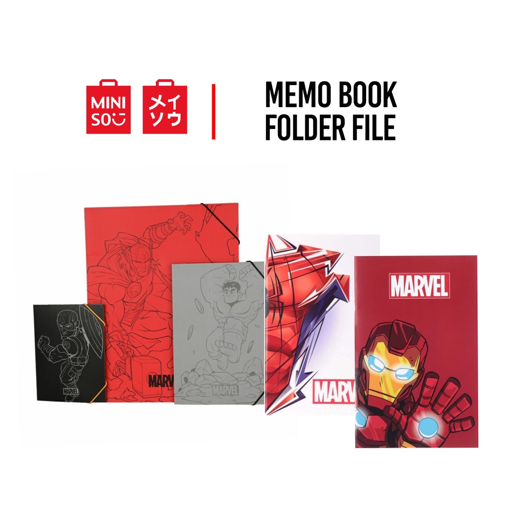 

MARVEL MINISO Memo Book & MARVEL MINISO Cover File Folder 3pcs
