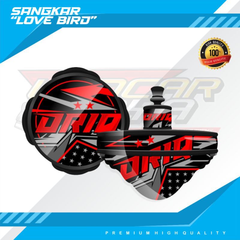 Stiker Sangkar Lovebird Stiker Decal Tebok Lovebird Motiv ORIQ 3D