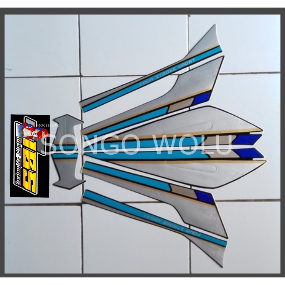 STRIPING GL PRO 1992 HITAM BIRU STIKER LIS STANDAR ORI HONDA