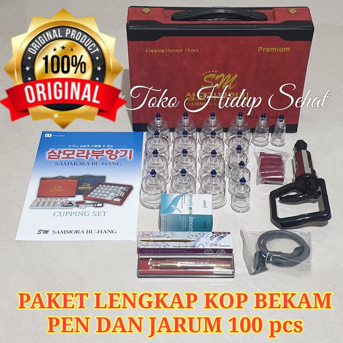 Alat Bekam Kop Sammora Samora 19 kop Lengkap Premium Pen Jarum