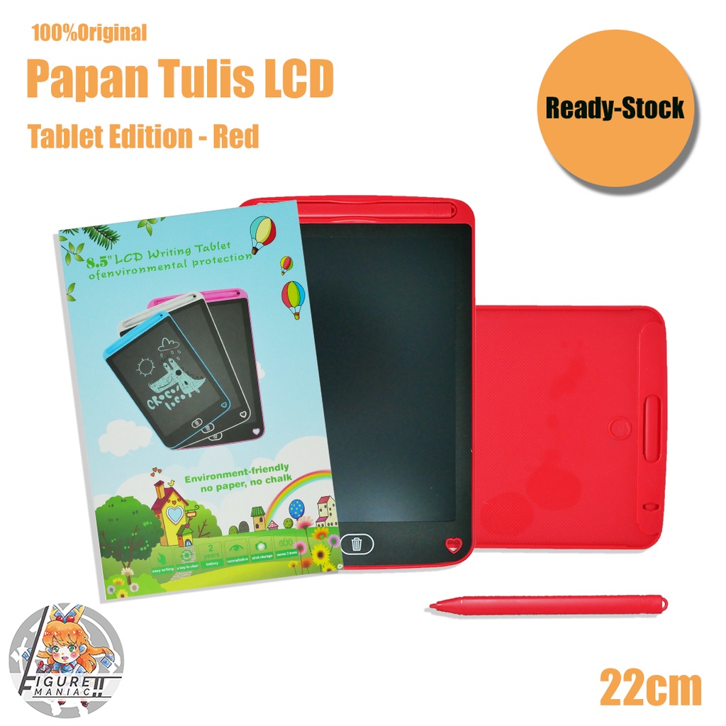 Papan Tulis LCD - Colorful 22 CM LCD Writing Tablet Mainan Anak Tulis Hapus Board Digital Pad Edukasi Pen Gambar5 Warna Premium Import edition