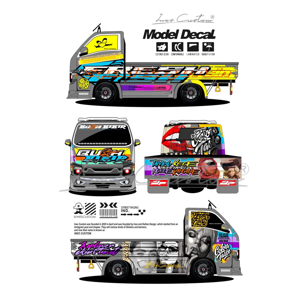 DECAL TRAGA STIKER PICKUP TRAGA FULL BODY