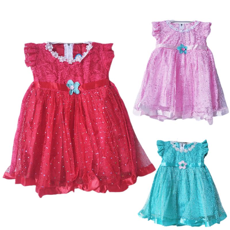 Dress anak 1 tahun 7 8 9 10 11 bulan Bolly Korean gaun anak cewek perempuan pesta lucu murah putih korean style Fatonah