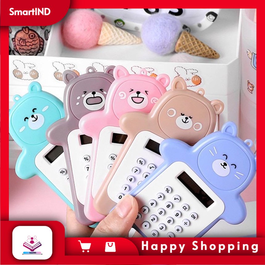 

Calculator Mini Motif Bear Kalkulator 8 Digit Mini Portable Motif Beruang Tombol Karet/Sekolah/Stationary Import Warna Unik kalkulator