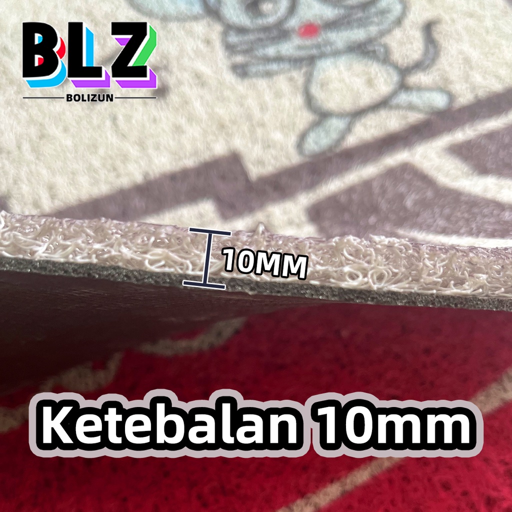 Bolizun Keset Karpet PVC Mie Bihun MOTIF KARTUN TIKUS Welcome New 40 x 60 Full Printing