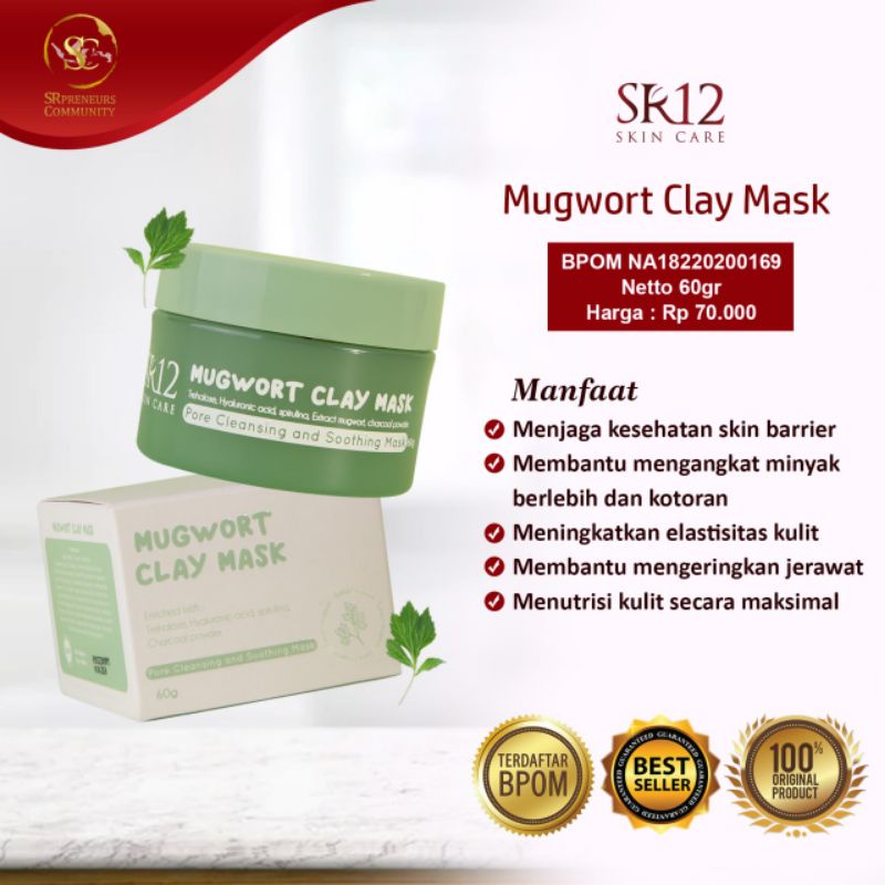 Mugwort Clay Mask SR12/masker jerawat/masker flek/masker korea