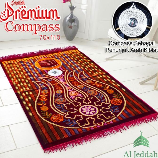 Sajadah Turkey Premium + Compass AL-JEDDAH / Sejadah Turki Kompas