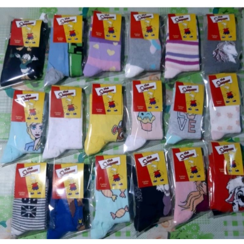 OBRAL ( 12 PASANG ) kaos kaki anak Tk-sd motif lucu&quot; panjang