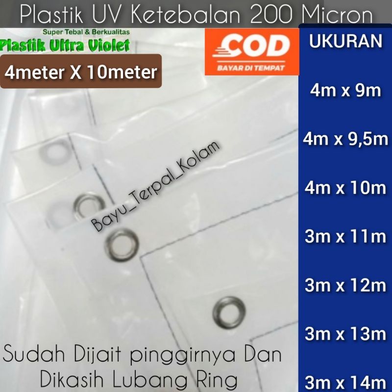 PLASTIK UV 4meter X 10meter SUDAH DIJAIT + DIKASIH RING KUALITAS TERJAMIN BAGUS