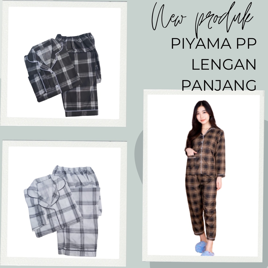 CIAHAW BAJU TIDUR MODEL PIYAMA PP BAHAN KATUN PREMIUM /BAJU TIDUR LENGAN PANJANG