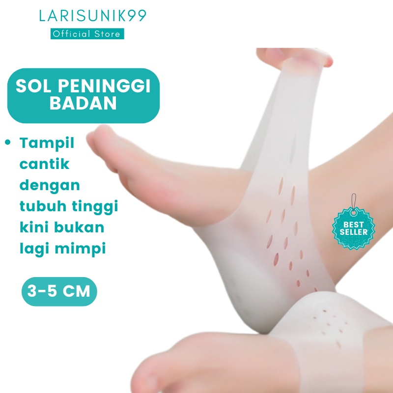 Insole Peninggi Badan Insole Sepatu Wanita Pria Sol Sepatu Peninggi Badan Silikon Lembut Nyaman Original