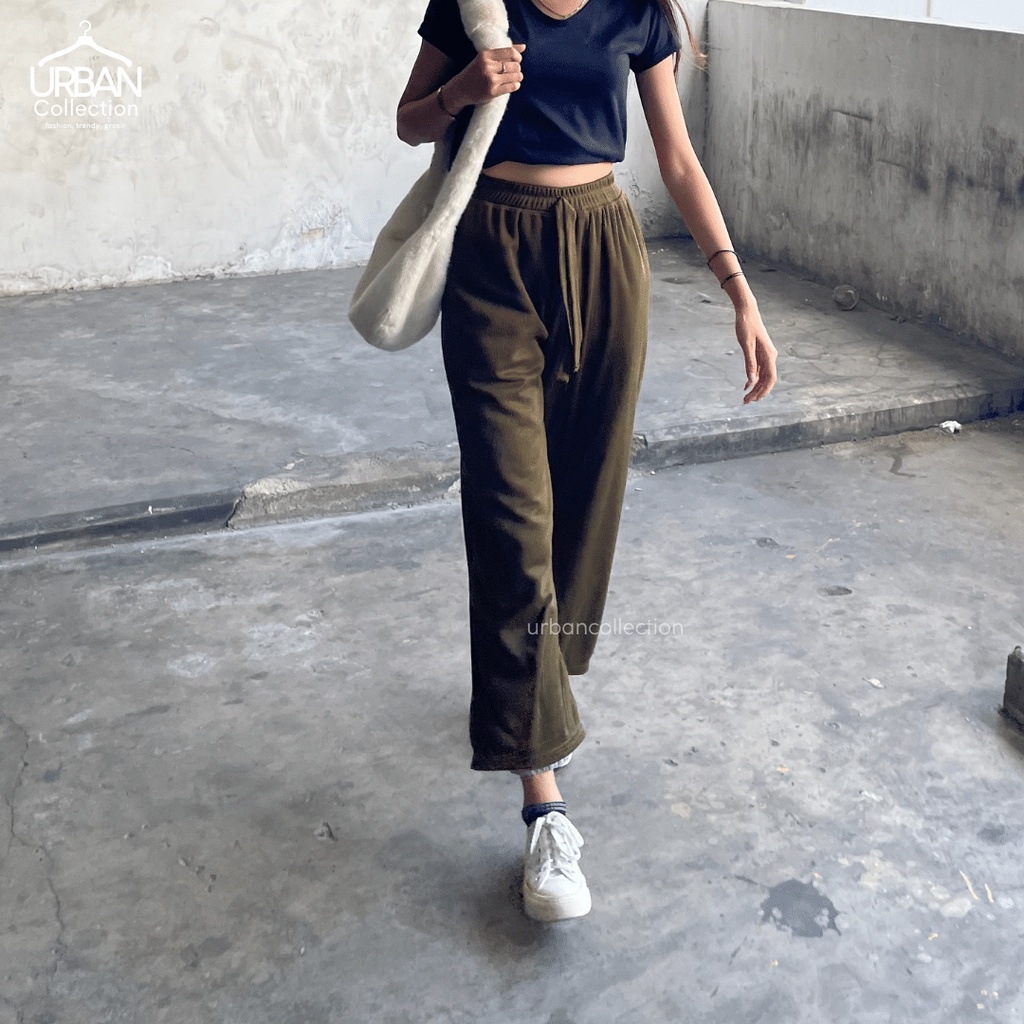 Celana Kulot Knit Wanita Tebal - Celana Kulot Highwaist - Bawahan Rajut Wanita