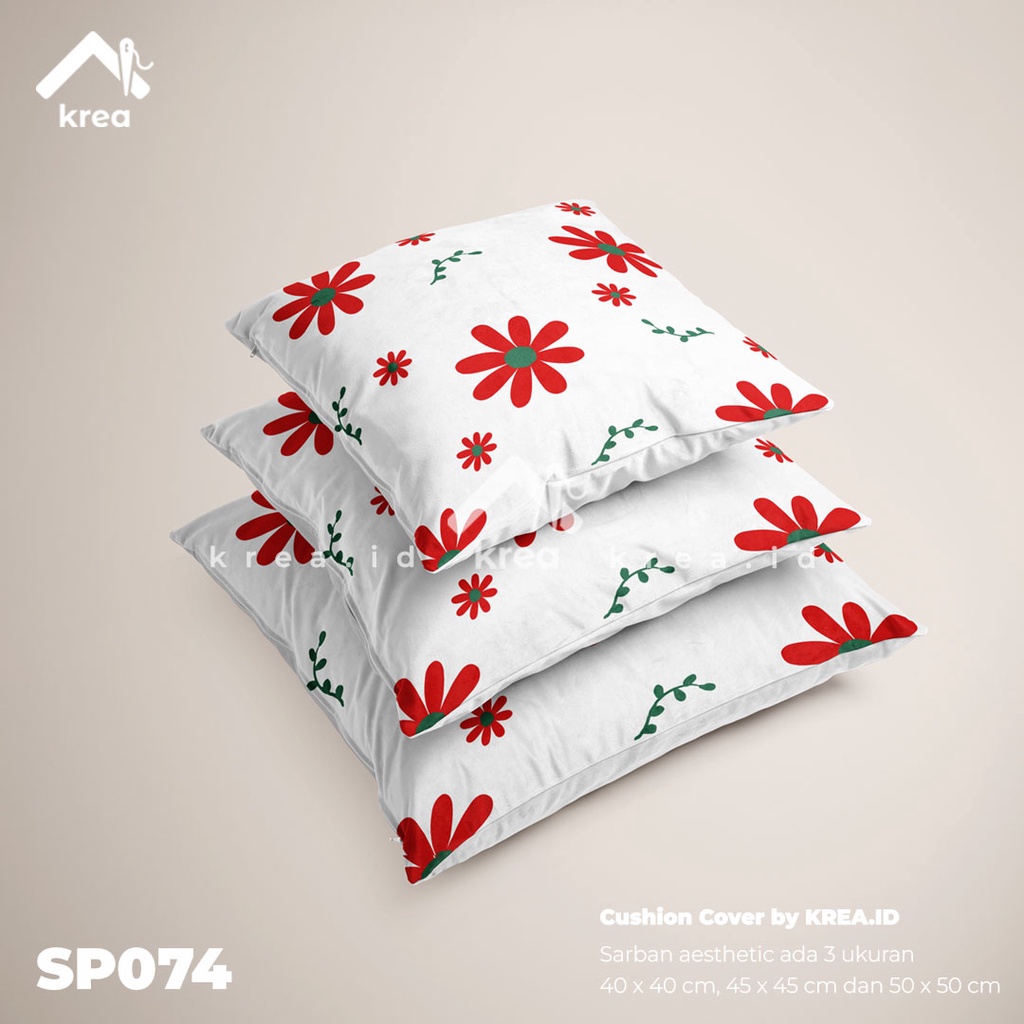 SARUNG BANTAL SOFA MERAH PREMIUM MINIMALIS 40x40 45x45 50x50 MOTIF 5