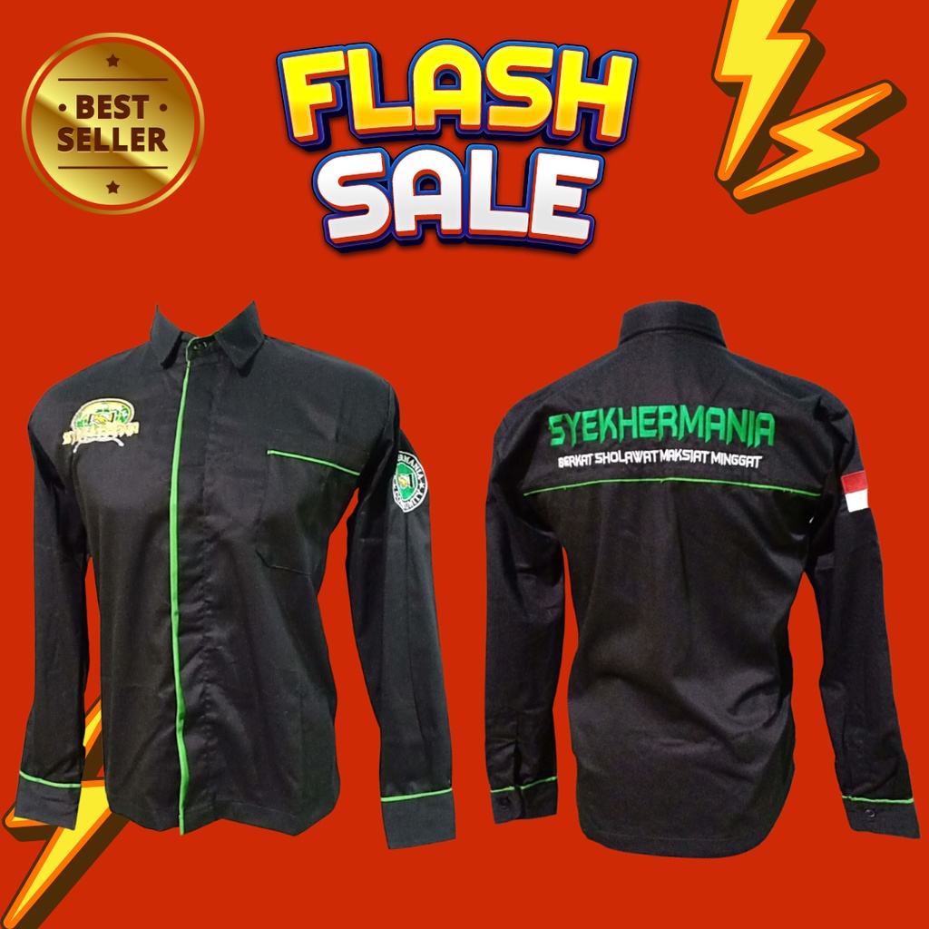 KEMEJA HEM SYEKHERMANIA PANJANG KEREN / KEMEJA SYEKHERMANIA / HEM SYEKHER