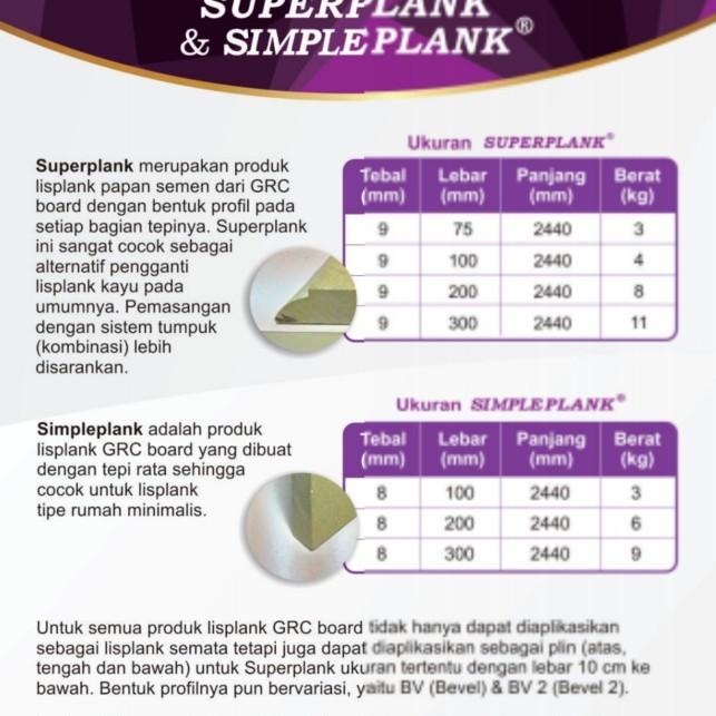 SUPER PLANK GRC / LISPLANK POLOS 20 CM / LIS PLANG GRC / SUPERPLANK