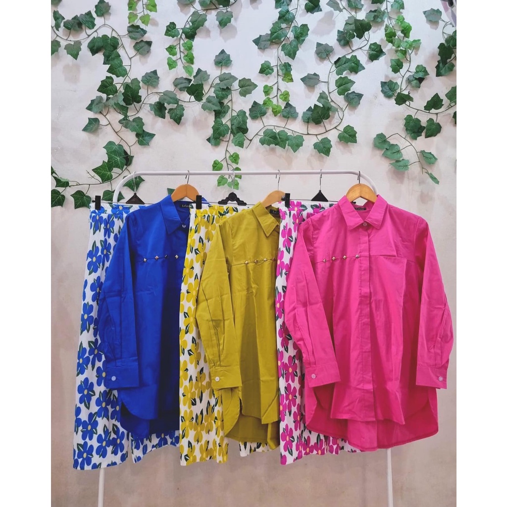 NEW SET ARFA VOL1 BY LAGAYA/BAHAN COTTON STREACH/KEMEJA BUSUI FRIENDLY/SET PAKAIAN WARNA CANTIK/SET 