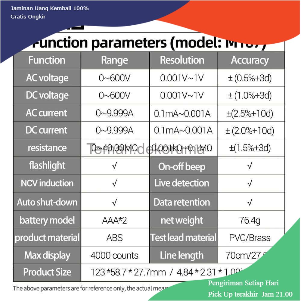 TD - PR2 ANENG Digital Multimeter True RMS Voltage Tester - M167