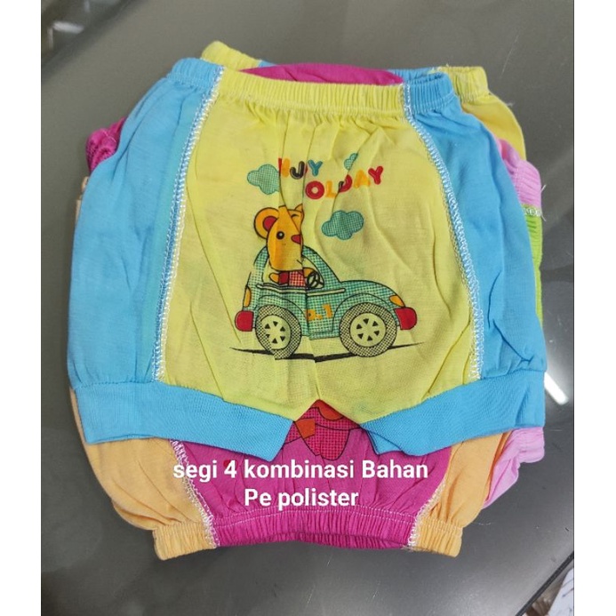 12 pcs Celana Pop/segi 4 Bayi/anak anak motif polos dan sablon