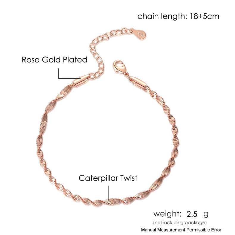 Gelang Wanita Rantai Spiral Caterpillar Copper Cantik Menawan Dalika