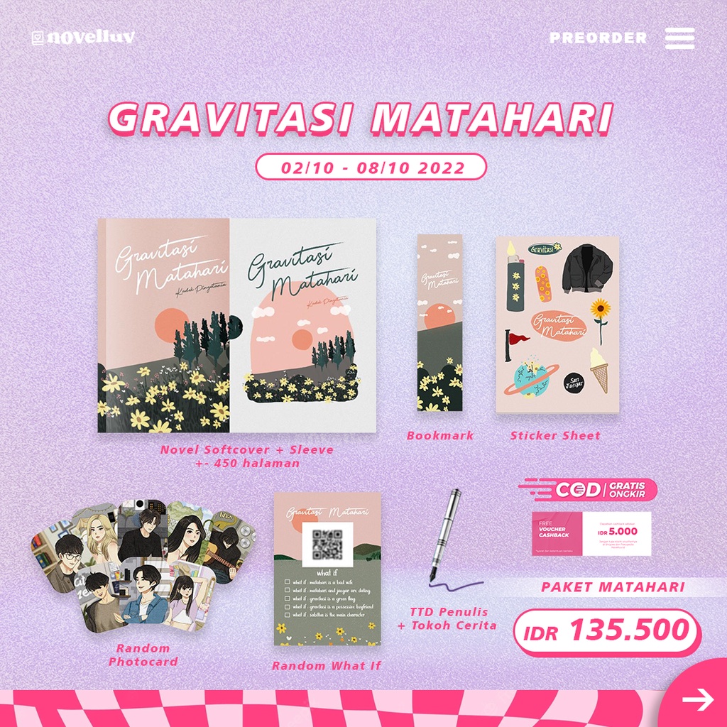 Novel Gravitasi Matahari by Kadek Pingetania - About Pinge - lowbatreyy - Novel AU Alternate Univers