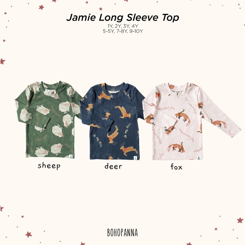 Bohopanna Jamie Long Sleeve Top - Atasan Anak Lengan Panjang 1-6 tahun