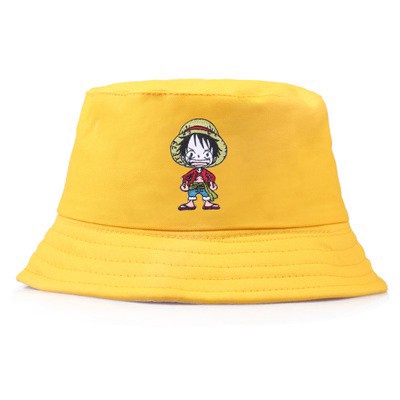 Topi Nelayan Motif Bordir One Piece Luffy