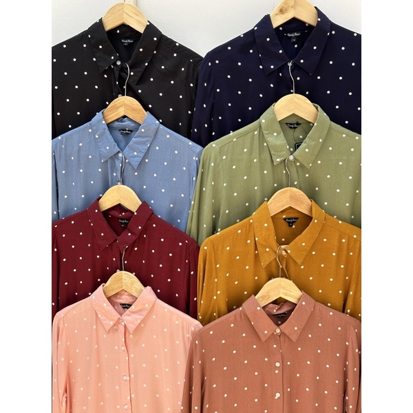 READYBASIC - KEMEJA BASIC POLKADOT BAHAN KATUN RAYON ADEM
