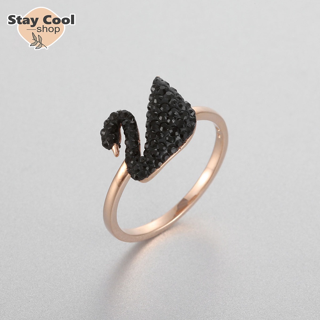 Cincin Titanium Angsa / Aksesoris Fashion Wanita Trendy / Perhiasan Fashion Wanita Mewah Dan Elegan