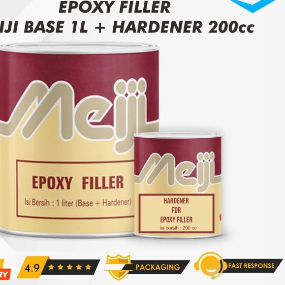 Epoxy Filler / Cat Dasar MEIJI Filler 1kg + Hardener - Abu-abu
