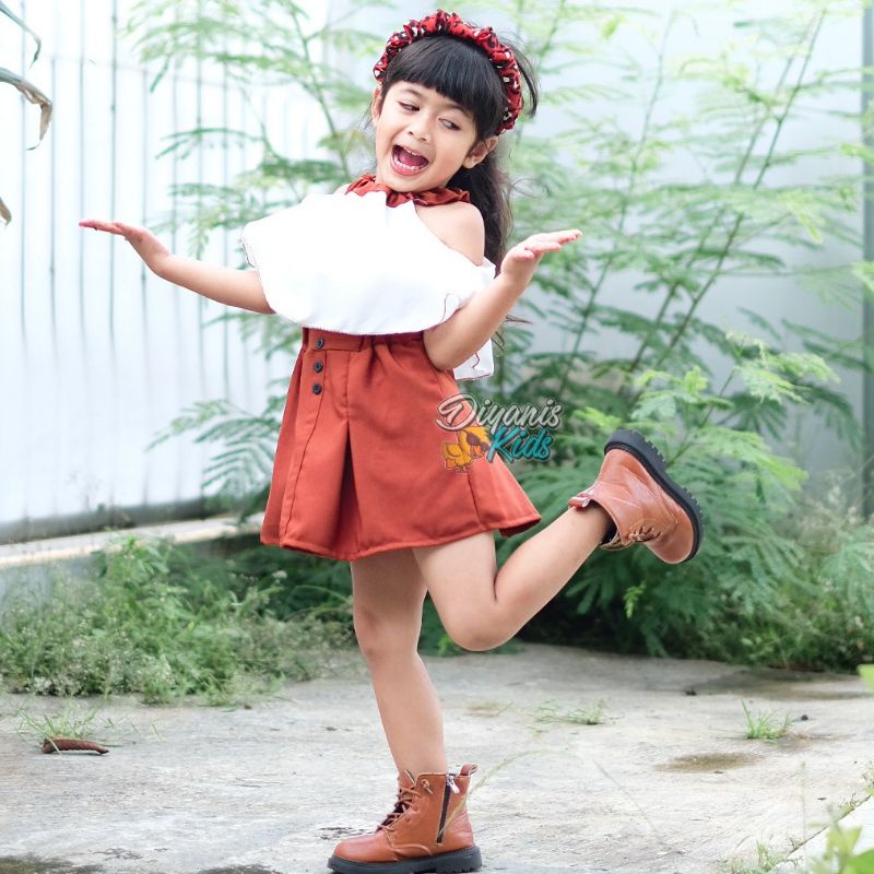 SETELAN SYAKILA CAPE-One set rok dan atasan/setelan rok dan atasan anak perempuan