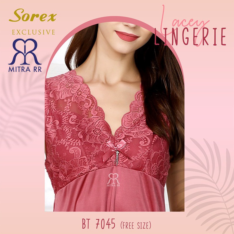 Sorex Lingerie Satin Lace Dress/ Sexy Lacey 7045 Free Size Fit to XL