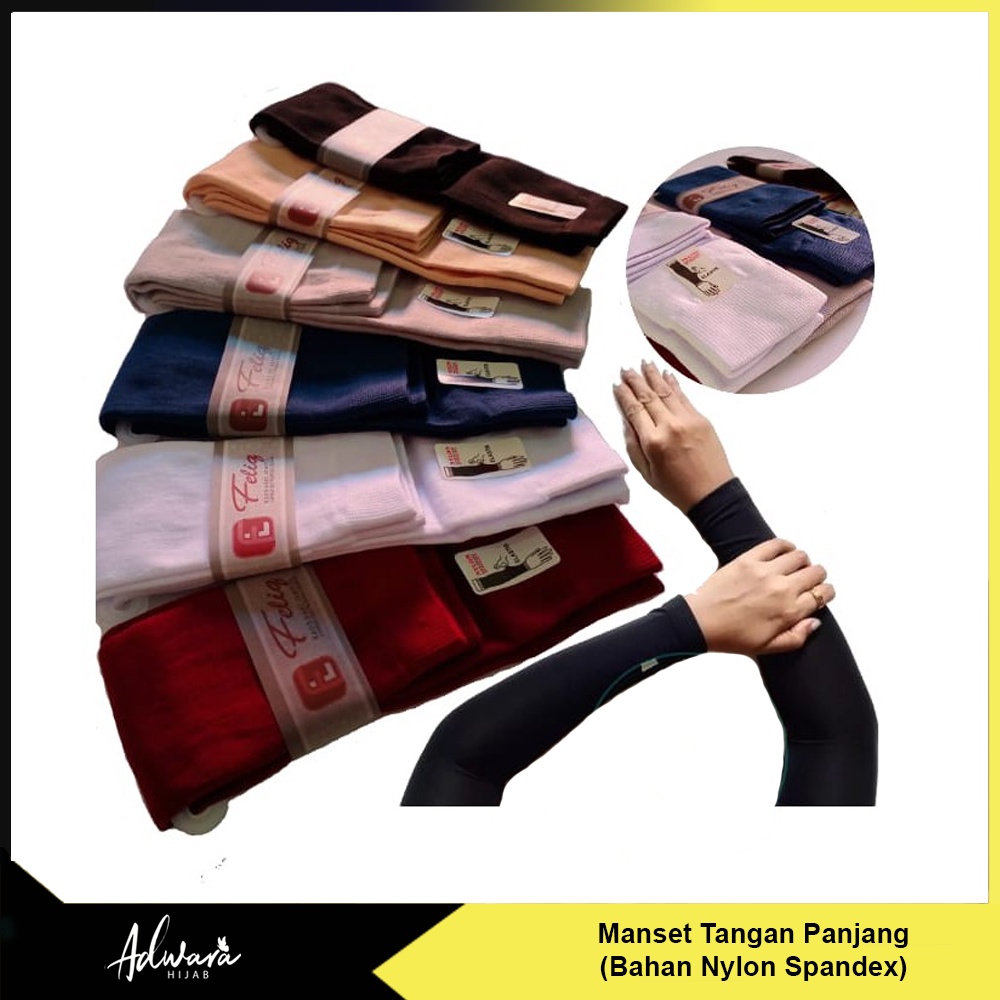 Manset Tangan Panjang Wanita Muslimah Bahan Cotton Nylon (Lembut dan Halus)