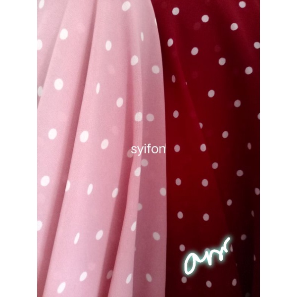 kain sifon motif polkadot