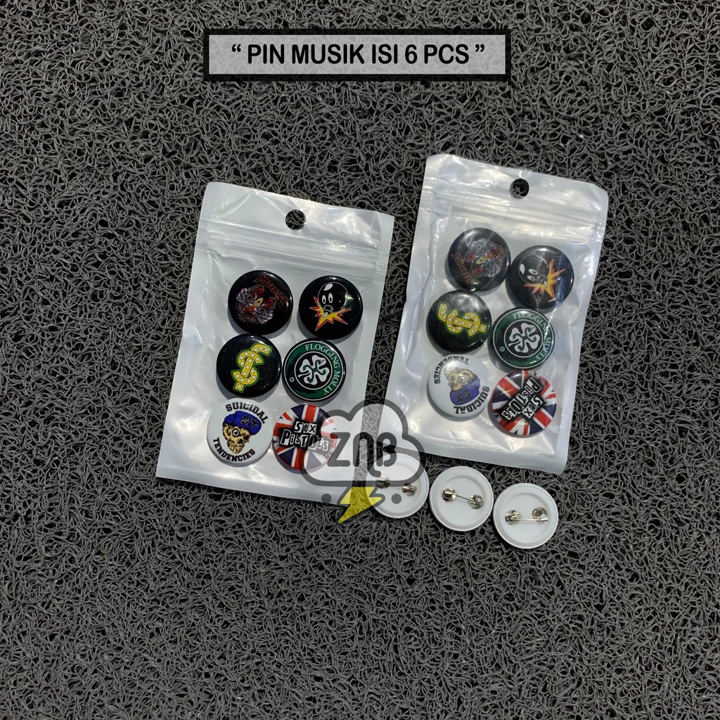 Pin / bros pin musik sex pistols grosir ( 1 pack isi 6 pcs )