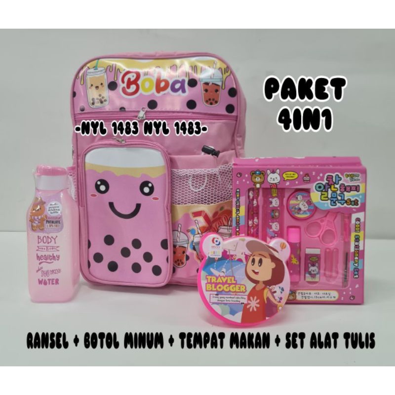 Tas Boba GRATIS Botol Minum Tas Ransel Anak Lucu SD TK PAUD