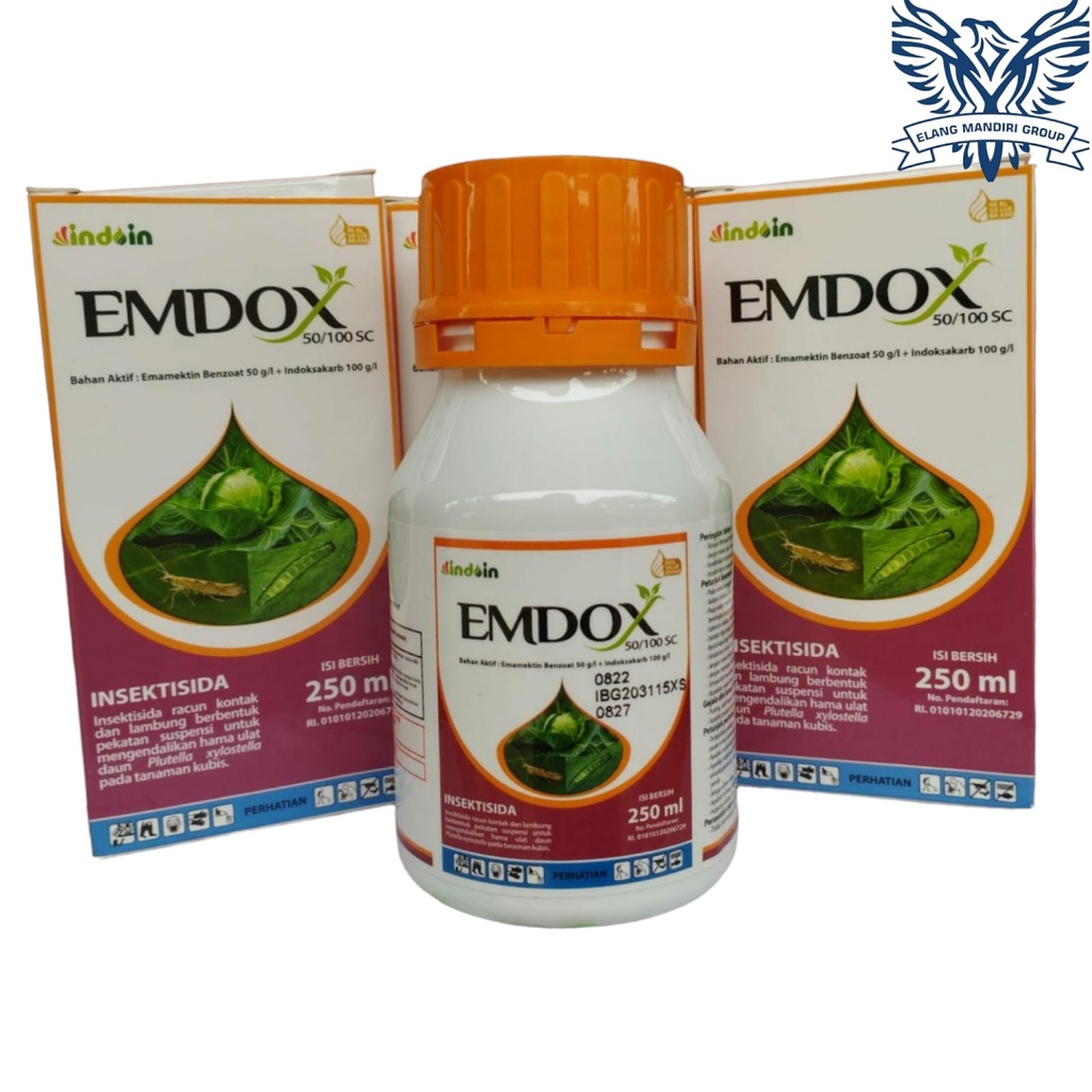 Emdox 50/100SC 250ML Bahan Aktif Emamektin Benzoat 50g/l + Indoksakarb 100g/l Insektisida racun kontak dan lambung Emacel Ammate