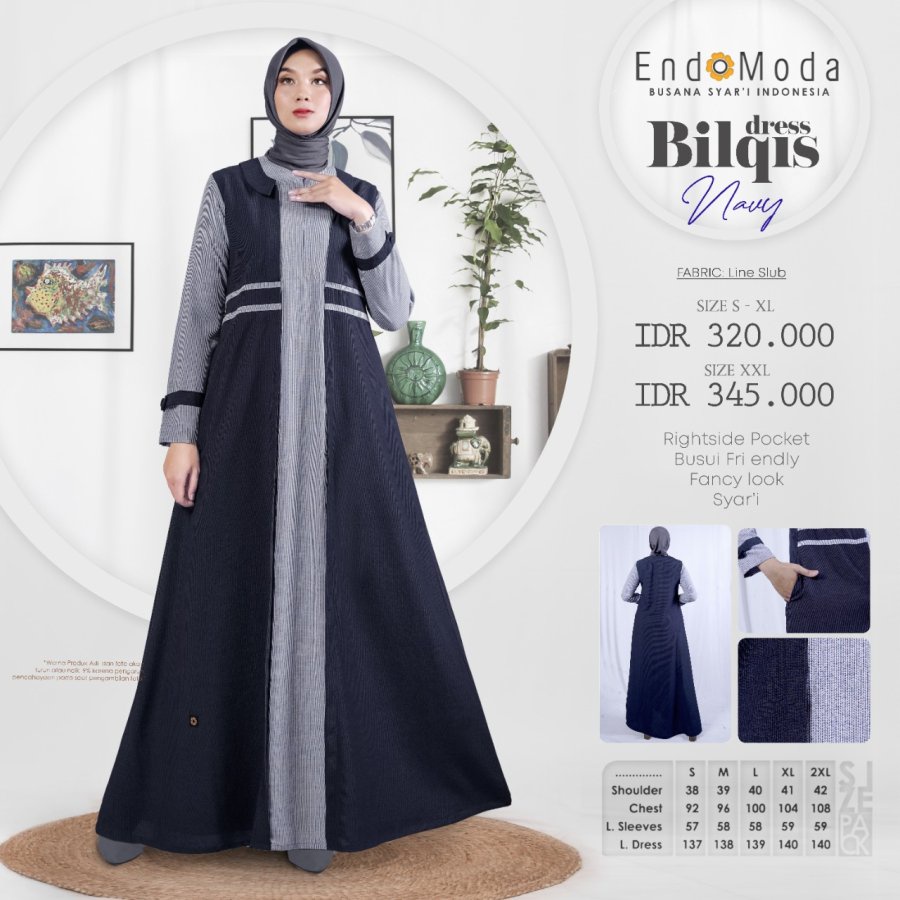 [BISA COD] Gamis Endomoda BILQIS Terbaru / Baju Gamis Bilqis By Endomoda / Best Seller 2022