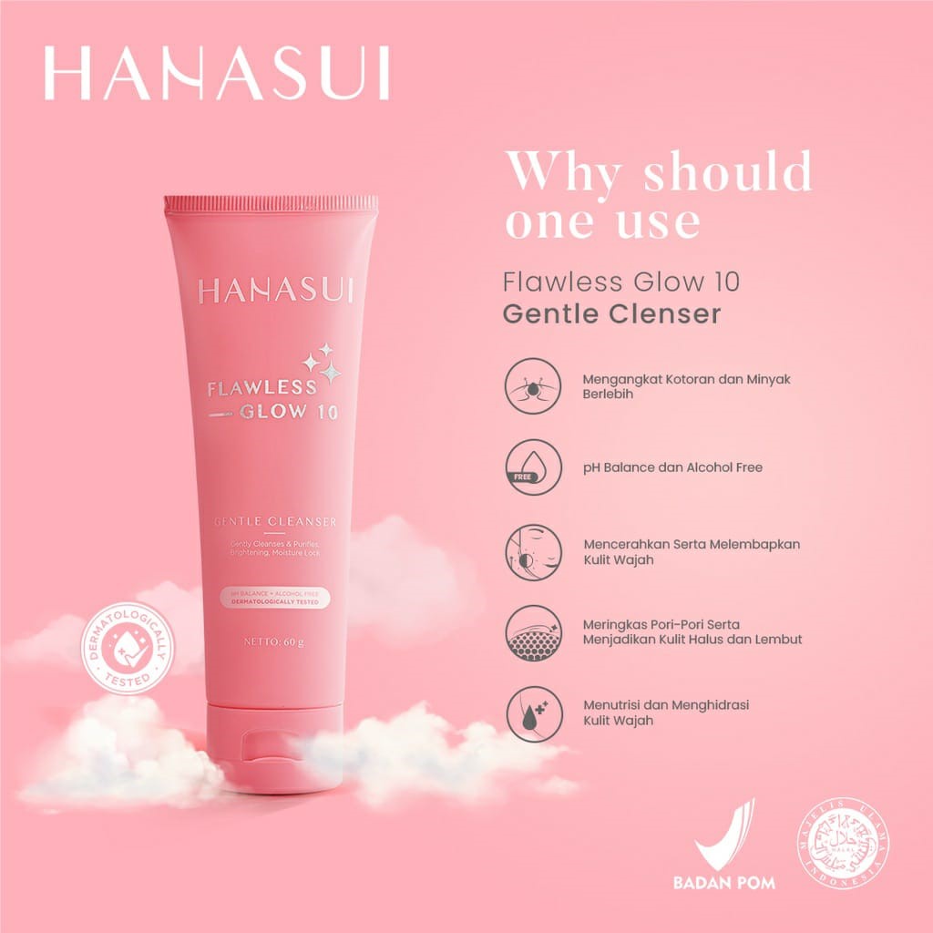 [ORI &amp; BPOM] HANASUI Flawless Glow 10 Day Cream - Night Cream - Essence Toner - Gentle Cleanser - Power Essence - Spot Gel | Skin care Skincare | Hanasui Flawless Glow 10 Set 4In1 | Hanasui Acne Treatment Set 5In1