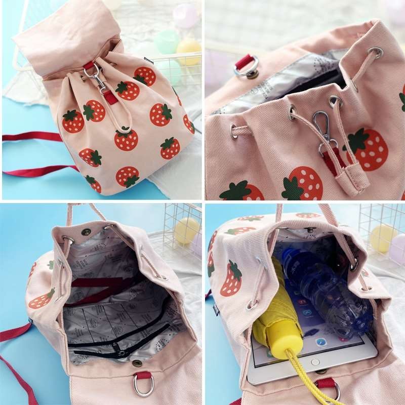 ✣○Seraser Jepang Sastra dan Seni Mahasiswa Tas Kecil Sederhana Ransel Wanita Ransel Kanvas Tas Kecil Kecil dan Ringan untuk Pergi Keluar untuk Tamasya Musim Semi